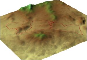 3D map showing topography of the Ginninderra site and the surrounding areas